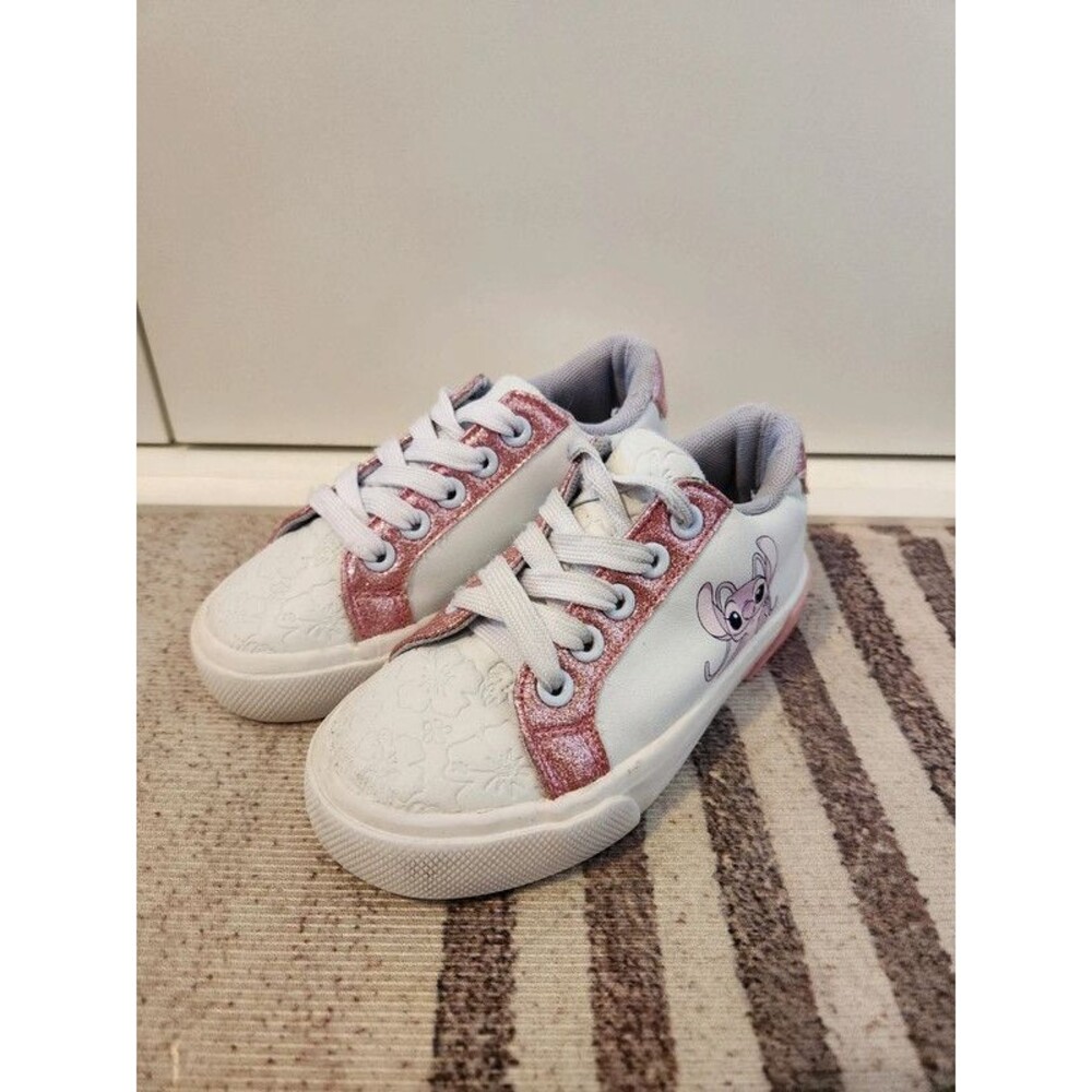 Disney Lilo and Stitch Angel Pink Glitter Sneakers Size 12 Kids